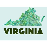 Karte Des Bundesstaates Virginia Mit Grafschaften, Handgezeichnet Karte Des Bundesstaates Virginia Mit Grafschaften, Handgezeichnet von Razblint