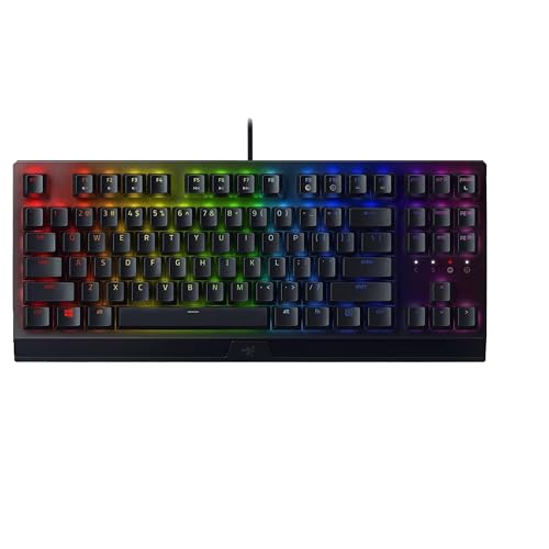 Razer BlackWidow V3 Tenkeyless (Yellow Switch) - Mechanische Gaming-Tastatur ohne Ziffernblock (Geräuschlose Mechanische Switches, Kompakt, Voll Programmierbare Tasten) QWERTY US-Layout | Schwarz von Razer