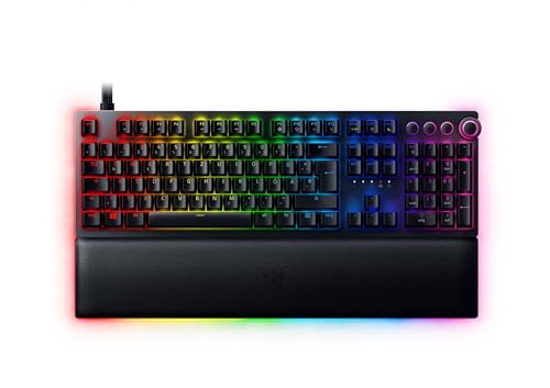 Razer Huntsman V2 (Analog Switch) - Gaming Tastatur mit analogen, opto-mechanischen Schaltern (Handballenauflage, digitaler Drehregler, Medientasten, Chroma RGB) QWERTZ DE-Layout | Schwarz Razer Huntsman V2 (Analog Switch) - Gaming Tastatur mit analogen, opto-mechanischen Schaltern (Handballenauflage, digitaler Drehregler, Medientasten, Chroma RGB) QWERTZ DE-Layout | Schwarz von Razer