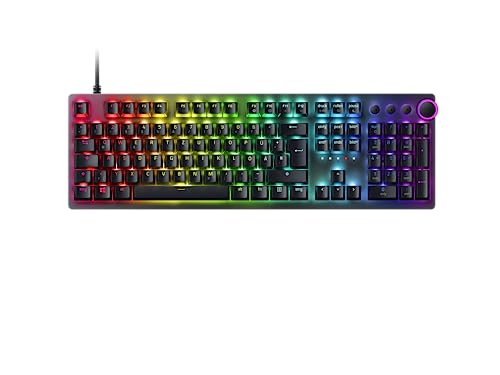 Razer Huntsman V2 (Analog Switch) - Gaming Tastatur mit analogen, opto-mechanischen Schaltern (Handballenauflage, digitaler Drehregler, Medientasten, Chroma RGB) QWERTY | US-Layout, Schwarz von Razer