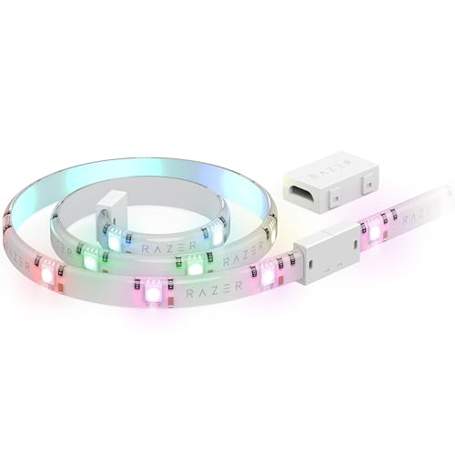 Razer Aether Light Strip Extender - RGB LED-Lichtstreifen-Verlängerung (1m Erweiterung, bis zu 8 Erweiterungen für insgesamt 10 m, flexibles Design) Weiß von Razer