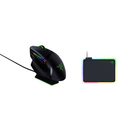 Razer Basilisk Ultimate - Kabellose Gaming-Maus mit 11 programmierbaren Tasten + Firefly V2 Mikrostrukturierte Gaming-Mausmatte mit RGB-Beleuchtung, Powered by Razer Chroma von Razer