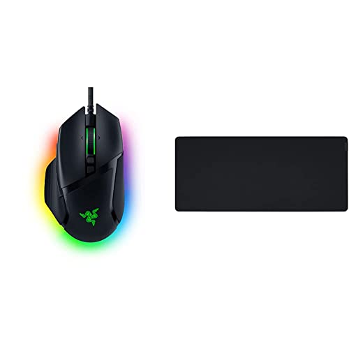 Razer Basilisk V3 - Kabelgebundene, anpassbare Gaming Maus mit Chroma RGB Schwarz & Gigantus V2 XXL - Weiches Gaming-Mauspad für schnelle Spielstile und optimale Kontrolle, 940 x 410 x 4mm - Schwarz von Razer