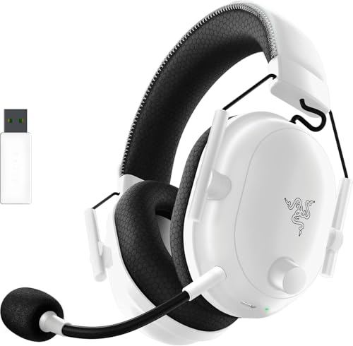 Razer BlackShark V2 Pro (2023) - Kabelloses Premium-Esports-Headset (HyperClear Super-Breitband-Mikrofon, Triforce Titanium 50mm Treiber, HyperSpeed Wireless-Technologie, bis zu 70 Std. Akku) Weiß von Razer