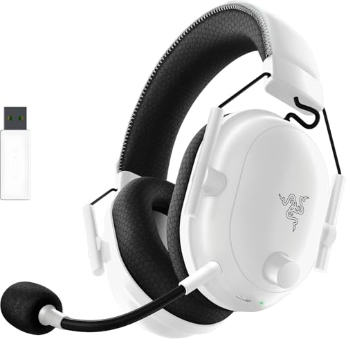 Razer BlackShark V2 Pro (2023) für PC - Kabelloses Premium-Esports-Headset (HyperClear Super-Breitband-Mikrofon, Triforce Titanium 50mm Treiber, HyperSpeed Wireless-Technologie, bis zu 70 Std.) Weiß von Razer