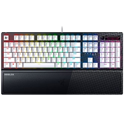 Razer BlackWidow V3 (Green Switch) - Mechanische Gaming Tastatur (Klickende Mechanische Switches, Doubleshot ABS-Tastenkappen, Medientasten, Handballenauflage) QWERTY US-Layout | Roblox Ed. Razer BlackWidow V3 (Green Switch) - Mechanische Gaming Tastatur (Klickende Mechanische Switches, Doubleshot ABS-Tastenkappen, Medientasten, Handballenauflage) QWERTY US-Layout | Roblox Ed. von Razer