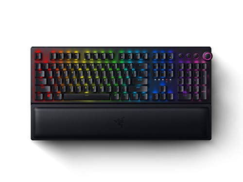 Razer BlackWidow V3 Pro (Yellow Switch) - Kabellose Mechanische Gaming Tastatur (Geräuschlose Mechanische Switches, RGB Chroma, Handballenauflage, Bluetooth, USB-C) QWERTY US-Layout | Schwarz von Razer