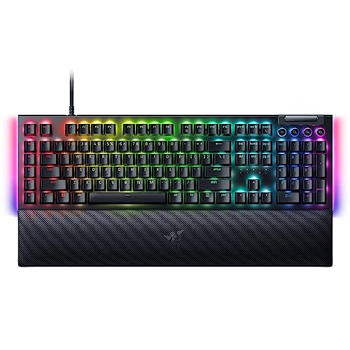 Razer BlackWidow V4 - Mechanische Gaming-Tastatur mit Razer Chroma RGB (Mechanische Razer Yellow Switches, 6 eigene Makro-Tasten, Doubleshot-ABS-Tastenkappen) QWERTY US-Layout | Schwarz Razer BlackWidow V4 - Mechanische Gaming-Tastatur mit Razer Chroma RGB (Mechanische Razer Yellow Switches, 6 eigene Makro-Tasten, Doubleshot-ABS-Tastenkappen) QWERTY US-Layout | Schwarz von Razer