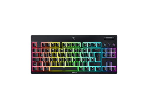 Razer BlackWidow V4 Tenkeyless HyperSpeed Low Profil - Kabellose Hot-Swap-Gaming-Tastatur (HyperSpeed Wireless & BT, Hot-Swap, Multifunktionaler Drehregler & Funktionstasten) Orange Switch | DE Layout von Razer