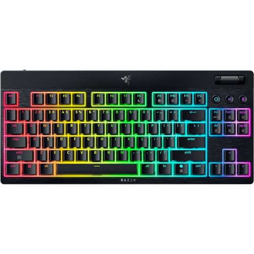 Razer BlackWidow V4 Tenkeyless HyperSpeed - Kabellose Hot-Swap-Gaming-Tastatur (HyperSpeed Wireless & BT, Hot-Swap-Design, Multifunktionaler Drehregler & 3 Funktionstasten) Orange Switch, US Layout von Razer