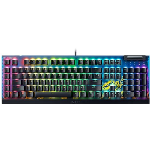 Razer BlackWidow V4 X - Fortnite Edition Mechanische Gaming-Tastatur mit RGB (Yellow Switches, 6 eigene Makro-Tasten, Doubleshot-ABS-Tastenkappen) QWERTZ DE-Layout | Fortnite von Razer