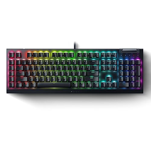 Razer BlackWidow V4 X - Mechanische Gaming-Tastatur mit Chroma RGB (Mechanische Razer Green Switches, 6 eigene Makro-Tasten, Doubleshot-ABS-Tastenkappen) QWERTY US-Layout | Schwarz Razer BlackWidow V4 X - Mechanische Gaming-Tastatur mit Chroma RGB (Mechanische Razer Green Switches, 6 eigene Makro-Tasten, Doubleshot-ABS-Tastenkappen) QWERTY US-Layout | Schwarz von Razer