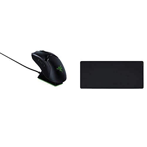 Razer Bundle bestehend aus Viper Ultimate mit Ladestation (Kabellose Gaming Maus mit nur 74g Gewicht) + Gigantus V2 XXL (Weiches & rutschfestes Mauspad) für PC / Mac von Razer