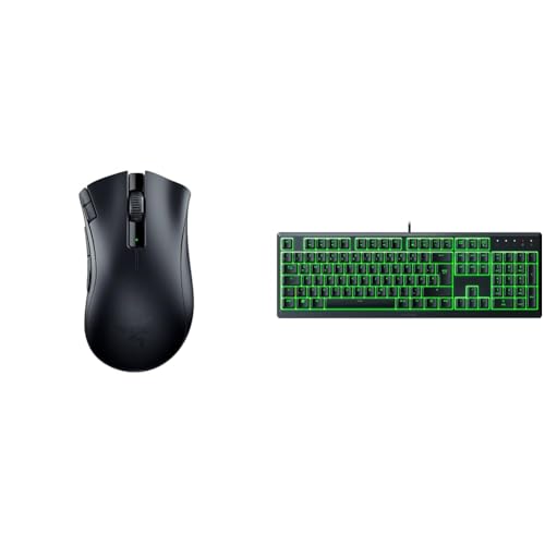 Razer DeathAdder V2 X Hyperspeed - Ergonomische Wireless Gaming Maus & Ornata V3 X - Flache Membran-Tastatur mit Chroma RGB Razer DeathAdder V2 X Hyperspeed - Ergonomische Wireless Gaming Maus & Ornata V3 X - Flache Membran-Tastatur mit Chroma RGB von Razer