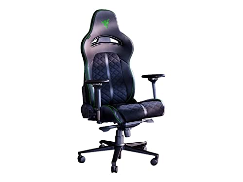Razer Enki - Gaming-Stuhl für Sitzkomfort den ganzen Tag (Integrierter Lordosenbogen, Reaktive Sitzneigung, Breitere Sitzfläche, Umweltfreundliches Kunstleder) Grün | Standard von Razer
