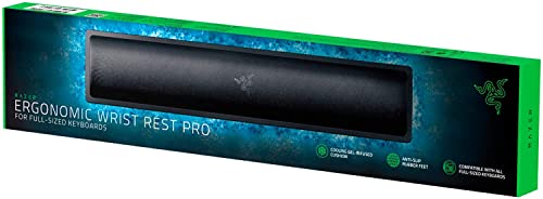 Razer Wrist Rest Pro - Ergonomische Handballenauflage für Gaming Tastaturen im Full-Size-Format mit Kältegel (Polsterung mit Kältegel, bezogen mit wärmeableitenden Spezialstoff) Schwarz von Razer