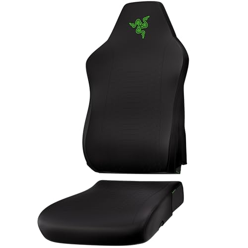 Razer Gaming Chair Sleeves - Designt Iskur V2 X - robust und komplett waschbar - Schutz vor Schmutz und Flecken (2-teilige Design Bezüge für Rückenlehne & Sitzfläche) Schwarz von Razer