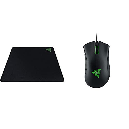 Razer Gigantus Gaming Mausmatte & DeathAdder Essential (2021) - Kabelgebundene Gaming-Maus mit Optischem Sensor mit 6400 DPI (5 programmierbare Tasten, Ergonomischer Formfaktor) Schwarz von Razer