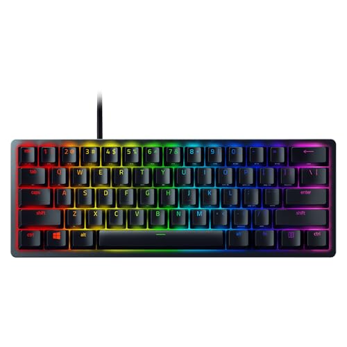 Razer Huntsman Mini (Red Switch) - Kompakte 60% Gaming Tastatur (Lineare Optische Switches, Doubleshot PBT-Tastenkappen, Abnehmbares USB-C Kabel) QWERTY US-Layout | Schwarz von Razer