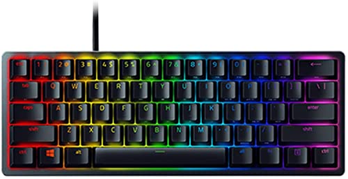 Razer Huntsman Mini (Red Switch) - Kompakte 60% Gaming Tastatur mit schnellen linear opto-mechanischen Schaltern (PBT-Tastenkappen, abnehmbares USB-C Kabel) QWERTZ | DE-Layout, Schwarz von Razer