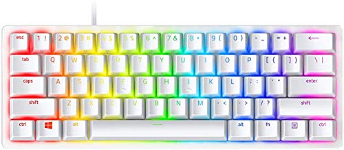 Razer Huntsman Mini Mercury (Red Switch) - Kompakte 60% Gaming Tastatur mit schnellen linear opto-mechanischen Schaltern (PBT-Tastenkappen, abnehmbares USB-C Kabel) QWERTY | US-Layout, Weiß Razer Huntsman Mini Mercury (Red Switch) - Kompakte 60% Gaming Tastatur mit schnellen linear opto-mechanischen Schaltern (PBT-Tastenkappen, abnehmbares USB-C Kabel) QWERTY | US-Layout, Weiß von Razer