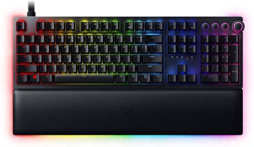 Razer Huntsman V2 (Purple Switch) - Praktisch latenzfreie optische Gaming-Tastatur (Handballenauflage, 4 Medientasten, Doubleshot PBT-Tastenkappen) QWERTY| US-Layout, Schwarz von Razer