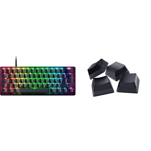 Razer Huntsman V3 Pro Mini + Phantom Tastenkappen-Set - (Analoge optische E-Sport-Tastatur im 60% Format - Snap Tap - Rapid Trigger - Schnell-Feuer Modus - Doubleshot) - QWERTZ DE-Layout | Schwarz von Razer