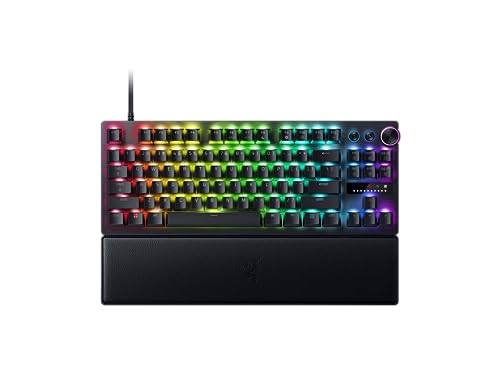 Razer Huntsman V3 Pro TKL - Tenkeyless analoge, optische E-Sporttastatur (Digitales Multifunktionslenkrad und dedizierte Steuertasten, Zweilagige strukturierte PBT Tasten) SE-Layout | Schwarz von Razer