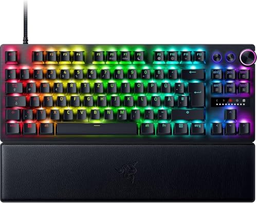 Razer Huntsman V3 Pro Tenkeyless - Analoge optische TKL E-Sport PC-Tastatur ohne Ziffernblock - Snap Tap - Rapid Trigger - Digitaler Drehregler & Steuerungstaste - QWERTZ DE-Layout | Schwarz von Razer