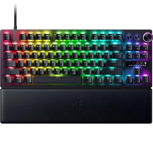 Razer Huntsman V3 Pro Tenkeyless - Analoge optische E-Sport-Tastatur ohne Ziffernblock (Digitaler Drehregler & Steuerungstaste, Texturierte Doubleshot-PBT-Tastenkappen) US-Layout | Schwarz von Razer