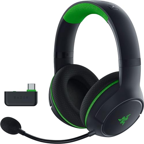 Razer Kaira HyperSpeed - Kabelloses Multiplattform-Gaming-Headset für Xbox (HyperSpeed Wireless, Triforce 50-mm-Treiber, HyperClear Kardioiden-Mik, FlowKnit Memory Foam Ohrpolster) Schwarz von Razer