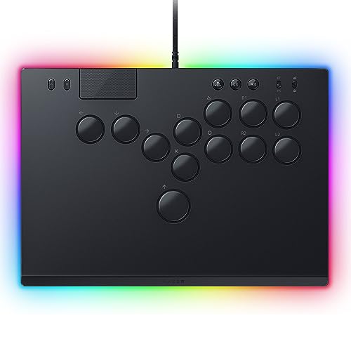 Razer Kitsune - Optischer All-Button-Arcade-Controller für PS5 und PC (Layout mit 4 präzisen Bewegungstasten, Flache lineare optische Switches von Razer, Dünnes, portables Gehäuse) Schwarz von Razer