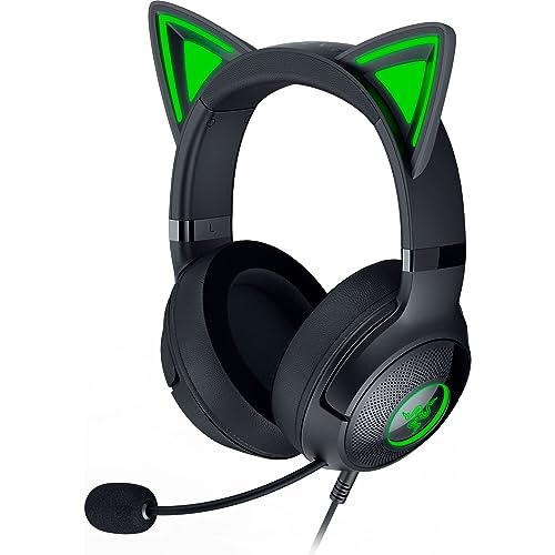 Razer Kraken Kitty V2 - Kabelgebundenes RGB-Headset mit Katzenohren (Reaktive Streaming-Beleuchtung, HyperClear Mikro, Triforce 40mm Treiber, 7.1 Surround Sound) Schwarz von Razer