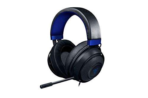 Razer Kraken für Konsolen - Kabelgebundenes Gaming Headset (PC, PS4, Xbox One, Nintendo Switch) Mit 50mm Treiber, Einziehbares Mikrofon Und Mit Kältegel Gefüllten, Ovalen Ohrpolstern Schwarz-Blau von Razer