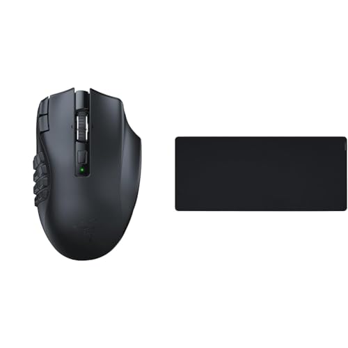 Razer Naga V2 HyperSpeed - Ergonomische Kabellose MMO Gaming Maus & Gigantus V2 XXL - Weiches Gaming-Mauspad für schnelle Spielstile und optimale Kontrolle Razer Naga V2 HyperSpeed - Ergonomische Kabellose MMO Gaming Maus & Gigantus V2 XXL - Weiches Gaming-Mauspad für schnelle Spielstile und optimale Kontrolle von Razer