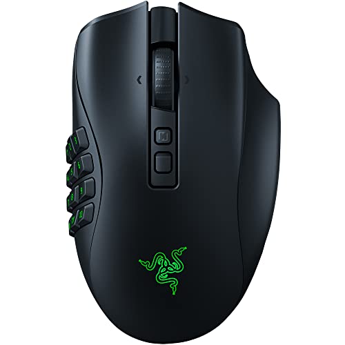 Razer Naga V2 Pro - Kabellose MMO-Gaming-Maus (HyperScroll Pro Rad, Anpassungsfähigkeit und Kontrolle, HyperSpeed Wireless, Focus Pro 30K Optischer Sensor, Optische Mouse Switches Gen-3) Schwarz von Razer