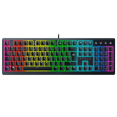 Razer Ornata V3 - Flache Mecha-Membran-Gaming Tastatur (Hybrid Mecha-Membran-Switches, Magnetische Soft-Touch-Handballenauflage) QWERTZ DE-Layout | Schwarz von Razer