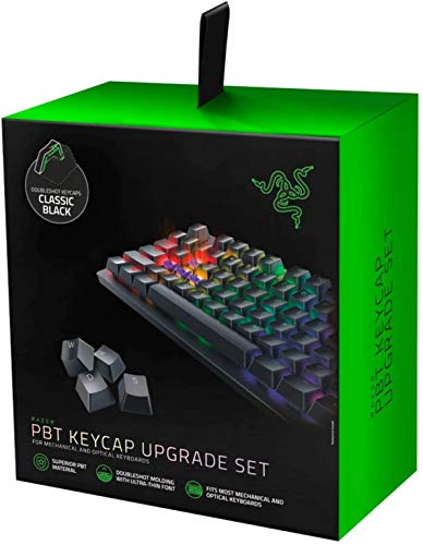 Razer PBT Keycap Set für Gaming Tastatur - Tastenkappen-Upgrade-Set für mechanische und optische Tastaturen (Hintergrundbeleuchtungskompatibilität, überlegenes PBT-Material) Schwarz von Razer