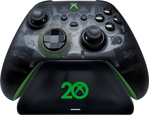 Razer Universelle Schnellladestation - Schnellladegerät für Xbox-Controller (Universelle Kompatibilität, Magnetkontaktsystem, Passend zu jedem Xbox-Controller) 20th Anniversary von Razer