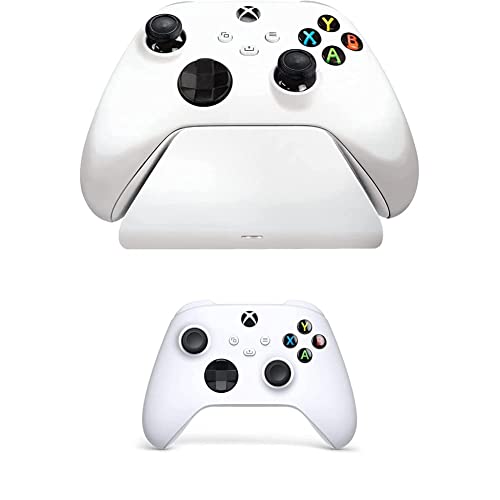 Razer Universelle Schnellladestation für Xbox mit Xbox Wireless Controller (Universelle Kompatibilität, Magnetkontaktsystem, Passend zu jedem Xbox-Controller, Einhändige Navigation) Robot White von Razer