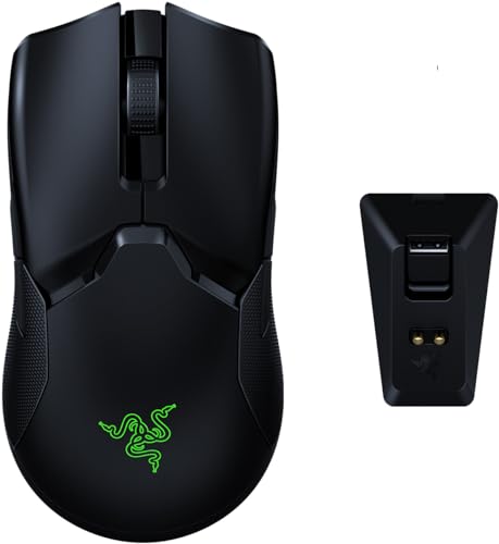 Razer Viper Ultimate mit Ladestation - Beidhändige Esports Gaming Mouse mit HyperSpeed Wireless Technologie (Focus+ 20K Optical Sensor, 74g Lightweight, RGB Chroma) Schwarz von Razer