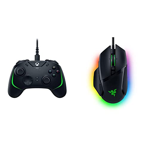 Razer Wolverine V2 Chroma - Voll Anpassbarer Xbox Series X|S Controller mit RGB-Beleuchtung Schwarz & Basilisk V3 - Kabelgebundene Gaming-Maus Schwarz von Razer