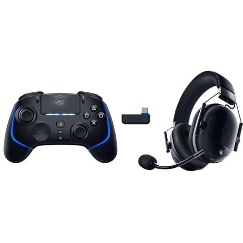 Razer Wolverine V2 Pro + BlackShark V2 Pro (PlayStation) - (HyperSpeed Wireless, Mecha-Tactile-Aktionstasten, 8-Wege-Microswitch-Steuerkreuz, HyperTrigger) Schwarz von Razer
