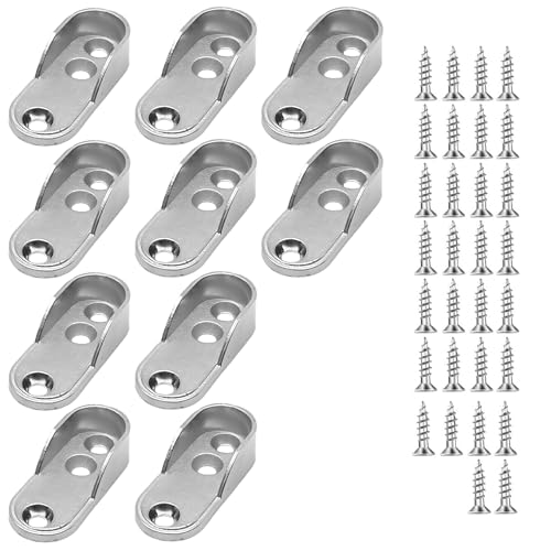 10 Stück Kleiderstange Halterung Schrankrohrlager Oval Halterung Kleiderstange Für Schrank Vernickelter Stahl Mit 30 Schrauben 15 Mm Kleiderstangen Halterung Für Schrank von Rbleote