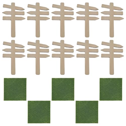 10 Stück Wegweiser Holz Miniatur Deko Wegweiser Holz Garten mit 5 Stück 15×15cm Kunstrasen für Miniatur Garten, Zwergenhäuser und Puppenhäuser 10 Stück Wegweiser Holz Miniatur Deko Wegweiser Holz Garten mit 5 Stück 15×15cm Kunstrasen für Miniatur Garten, Zwergenhäuser und Puppenhäuser von Rbleote