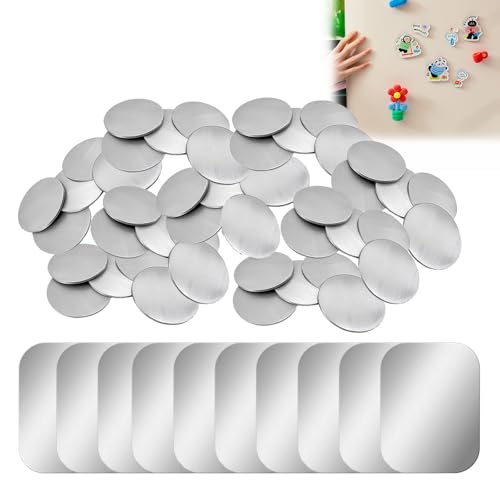 110 Stück Metallplättchen Selbstklebend Metallplatte für Magnete 2 Größen zur Auswahl, Ultradünn 0.3 Mm Starke Magnetkraft Feste Haftung Selbstklebende Rückseite für Einfache Anwendung von Rbleote