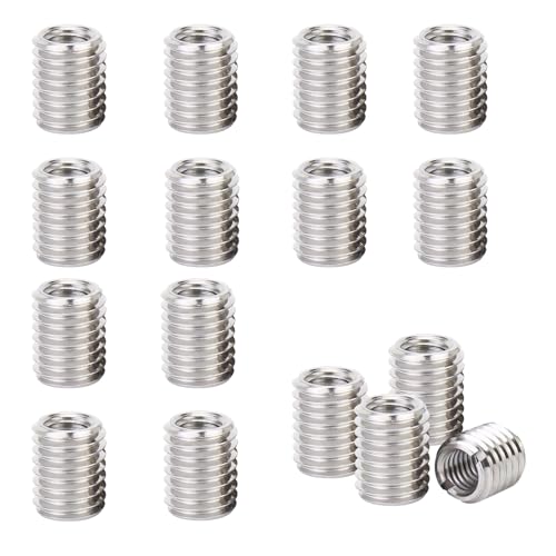 12 Stück Gewindeadapter M10 M8,15mm Edelstahl Gewindehülse M10 Threaded Insert to M8, für Automobilen Dampfturbinen Mechanischen Geräten von Rbleote