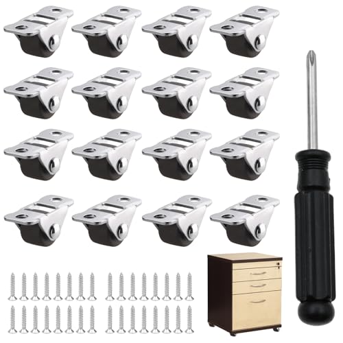 16 Stück Rollen Für Möbel 1.2 Cm Möbelrollen Mit Stahloberplatte Möbelrollen Klein Mit 32 Schrauben Und 1 Schraubendreher Für Möbel Schränke Werkzeugkisten DIY-Projekte Und Kleingeräte von Rbleote