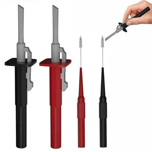 4 Stück Prüfspitzen für Multimeter,Multimeter Messspitzen,Multi Multimeter Kabel Prüfsonde Rot und Schwarz Bleistift Testsonden für Elektrische Tests(2X4-Mm-Teleskop-Testhaken,2XSignalsonde) von Rbleote