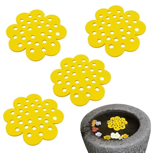 Bienentränke für Den Garten, 4 StückGelb Bienen Schwimmende Insel,15.5cm Schwimmende Bieneninsel,Leicht und Dennoch Robust, Geeignet Als Gartendekoration und zum Füttern im Freien von Rbleote